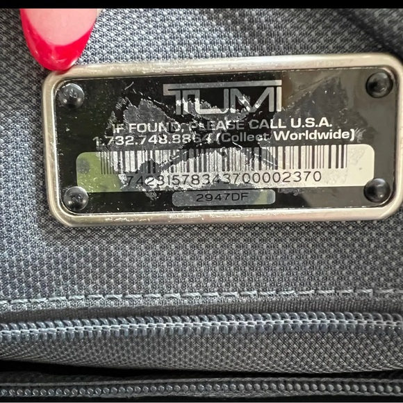 TUMI 2947D Black leather nylon Briefcase Bag Mens Flaws - Picture 3 of 16